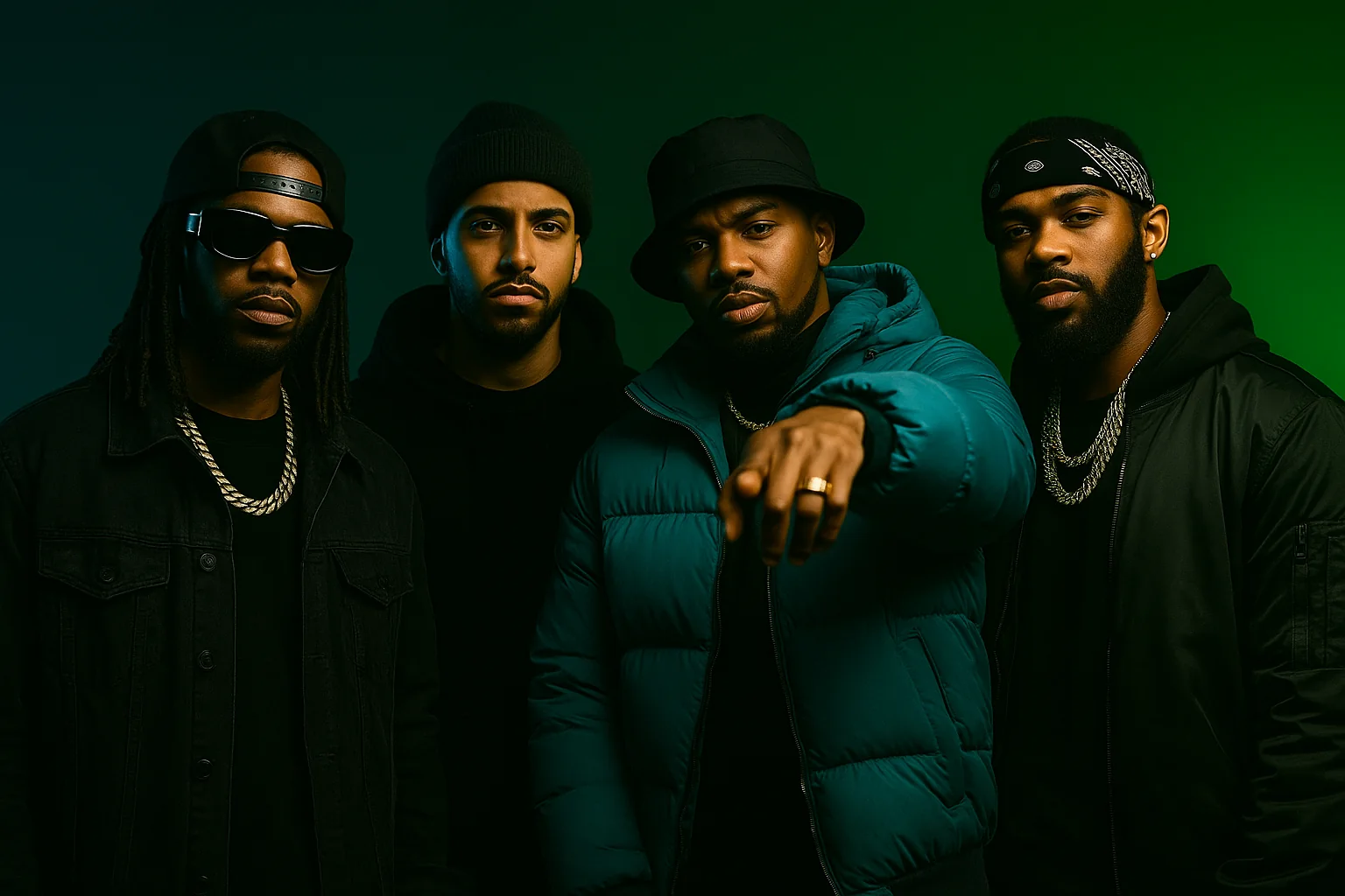 Hip-hop artist collective portrait
