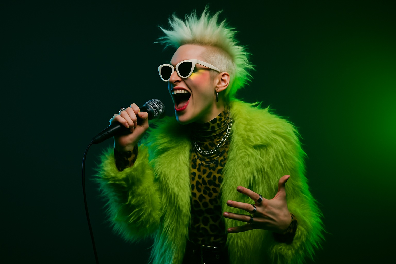 Mohawk vocalist representing the FanFactors rebellion
