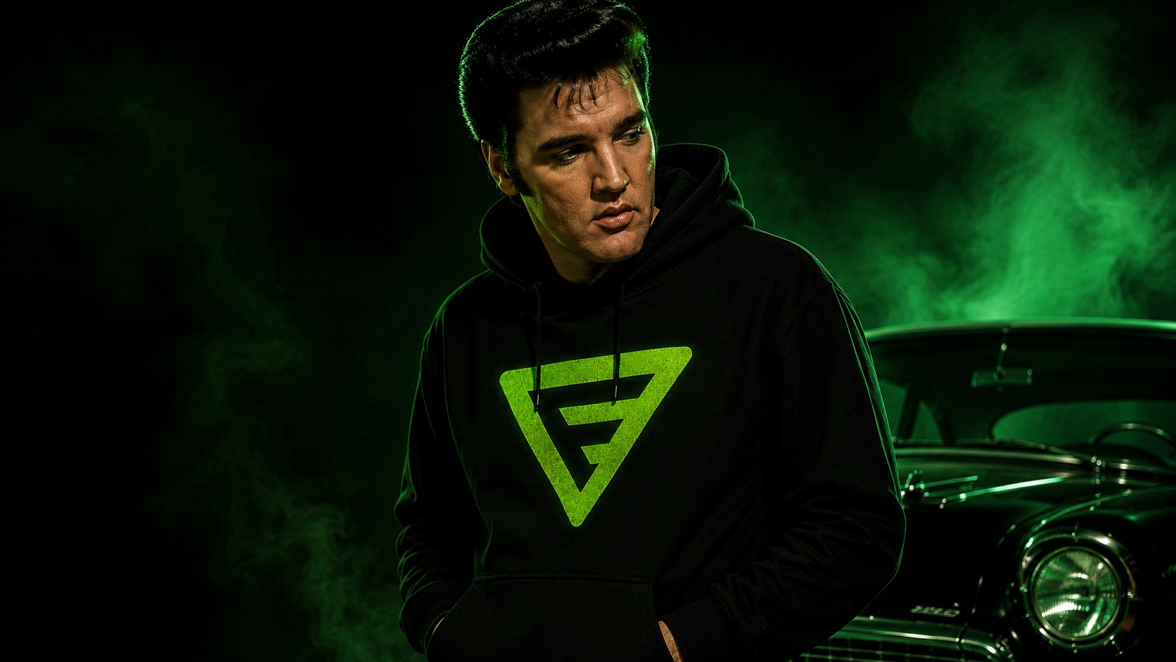 FanFactors green F hoodie portrait