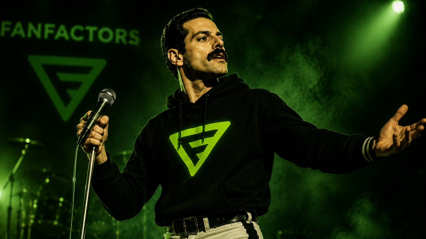 FanFactors green F stage portrait